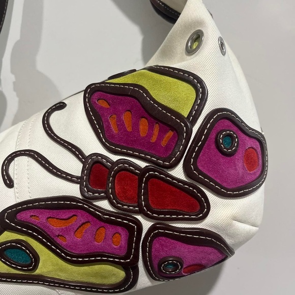 coach butterfly canvas extra large hobo soho rare 1 of a kind style 4992 - Picture 2 of 8